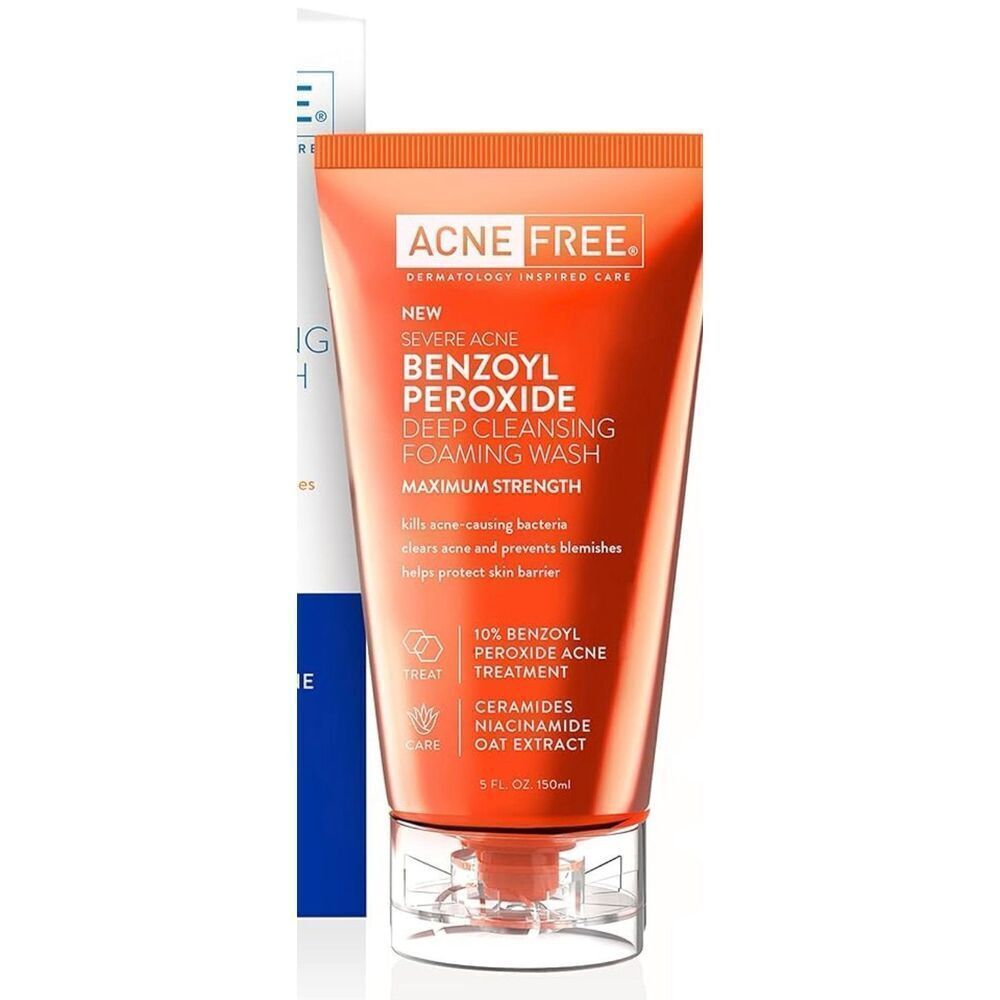 AcneFree Severe Acne 10% Benzoyl Peroxide Foaming Wash, 3 in total 5 Ounce Orang